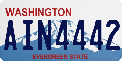WA license plate AIN4442