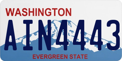 WA license plate AIN4443
