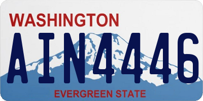 WA license plate AIN4446