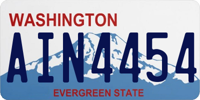 WA license plate AIN4454