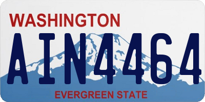 WA license plate AIN4464