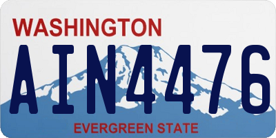 WA license plate AIN4476