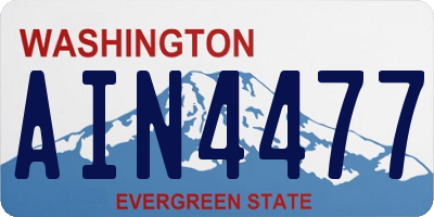 WA license plate AIN4477
