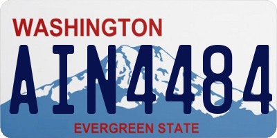 WA license plate AIN4484
