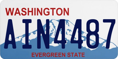 WA license plate AIN4487