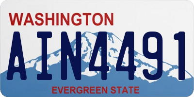 WA license plate AIN4491