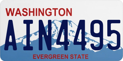 WA license plate AIN4495