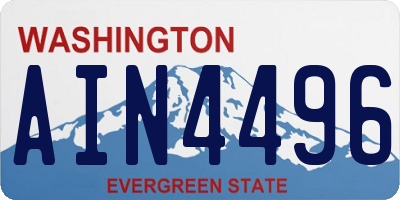 WA license plate AIN4496