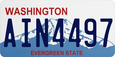 WA license plate AIN4497