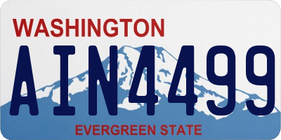 WA license plate AIN4499