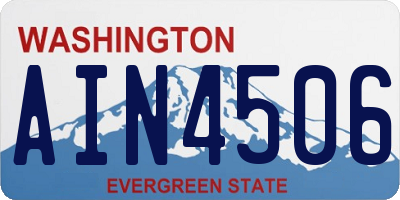 WA license plate AIN4506