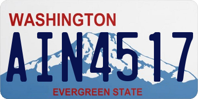 WA license plate AIN4517