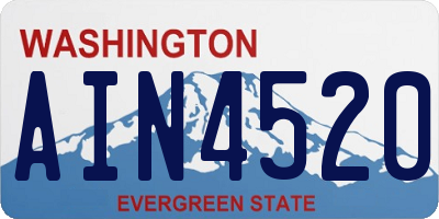 WA license plate AIN4520