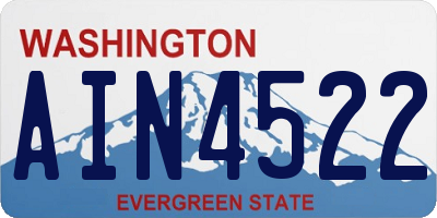 WA license plate AIN4522
