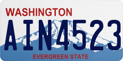 WA license plate AIN4523
