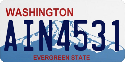WA license plate AIN4531