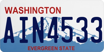 WA license plate AIN4533