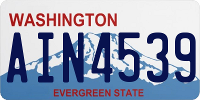 WA license plate AIN4539