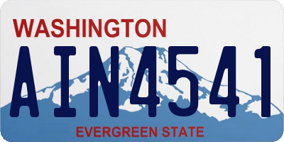 WA license plate AIN4541