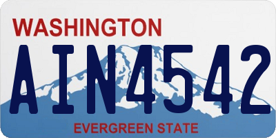 WA license plate AIN4542