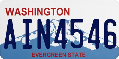 WA license plate AIN4546