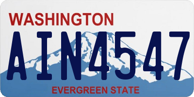 WA license plate AIN4547