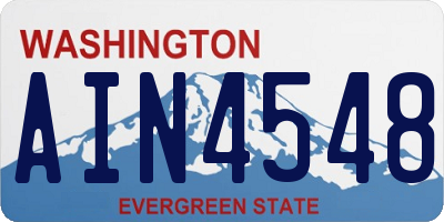 WA license plate AIN4548
