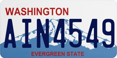 WA license plate AIN4549