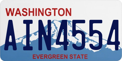WA license plate AIN4554