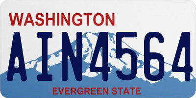 WA license plate AIN4564