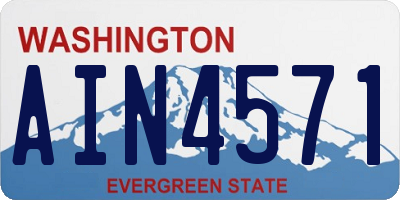 WA license plate AIN4571