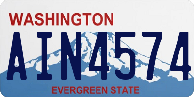 WA license plate AIN4574