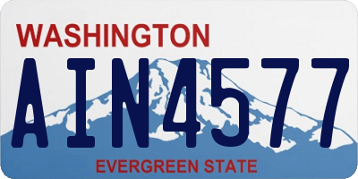 WA license plate AIN4577