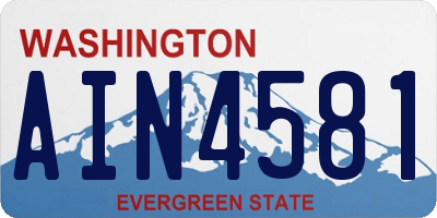 WA license plate AIN4581