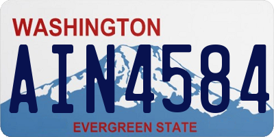 WA license plate AIN4584