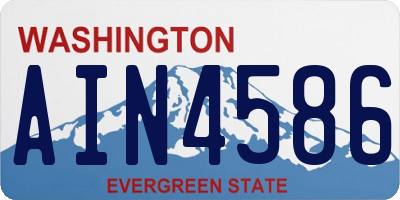 WA license plate AIN4586