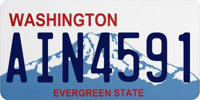 WA license plate AIN4591