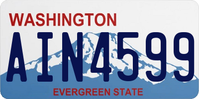 WA license plate AIN4599