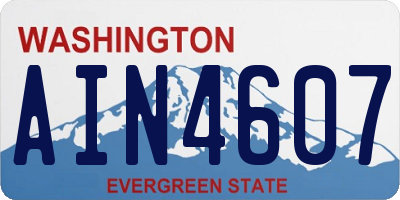 WA license plate AIN4607