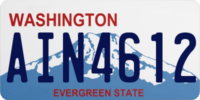 WA license plate AIN4612