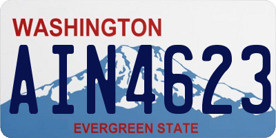 WA license plate AIN4623