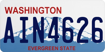 WA license plate AIN4626