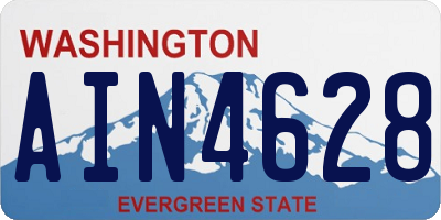 WA license plate AIN4628