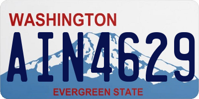 WA license plate AIN4629