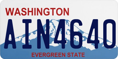 WA license plate AIN4640