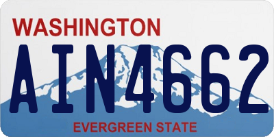 WA license plate AIN4662