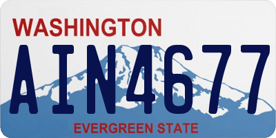 WA license plate AIN4677