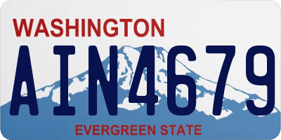 WA license plate AIN4679