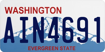 WA license plate AIN4691