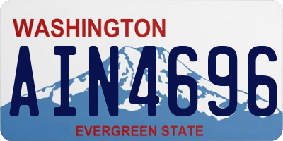 WA license plate AIN4696